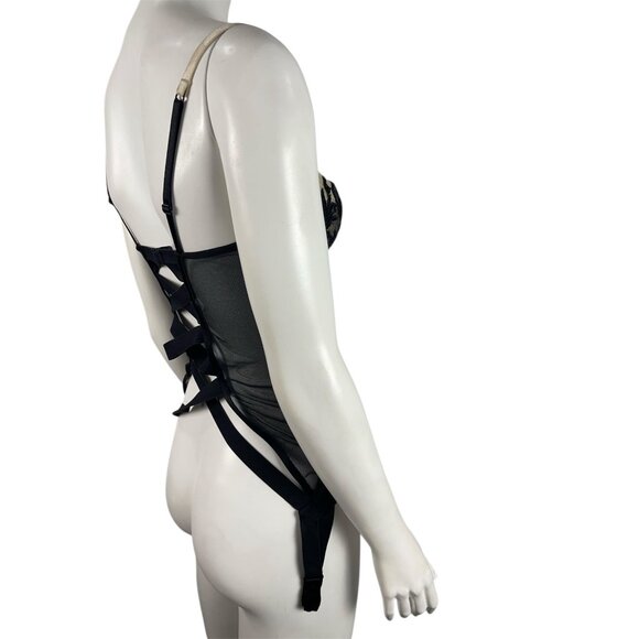 Vintage Y2K 2003 Victoria's Secret Very Sexy Bustier 36B Black Lace Lingerie - Picture 2 of 9